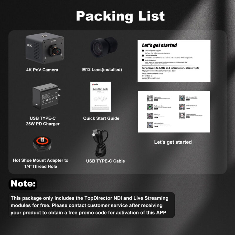 [Director Software Bundle] 4K POV Camera & TopDirector APP – Zowietek ...