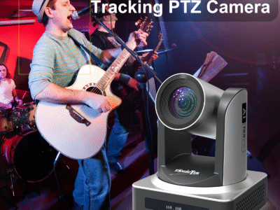 Zowietek NDI PTZ camera with AI auto tracking, 20X zoom, NDI HX3, Full HD 1080p60 for live streaming and video production