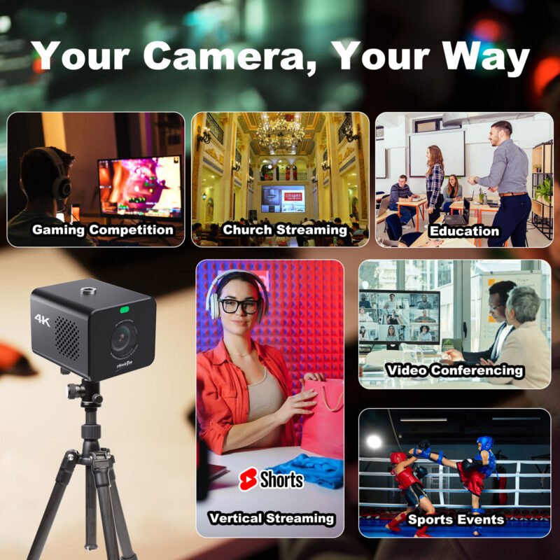 4K POV Camera NDI|HX3, ZowieCam, Auto Focus, HDMI & SDI Output, 3X Optical Zoom, Compact Size, Flexible Control, Tally Light, PoE/USB-C Power, TF/NAS Record, Professional Live Streaming POV Camera