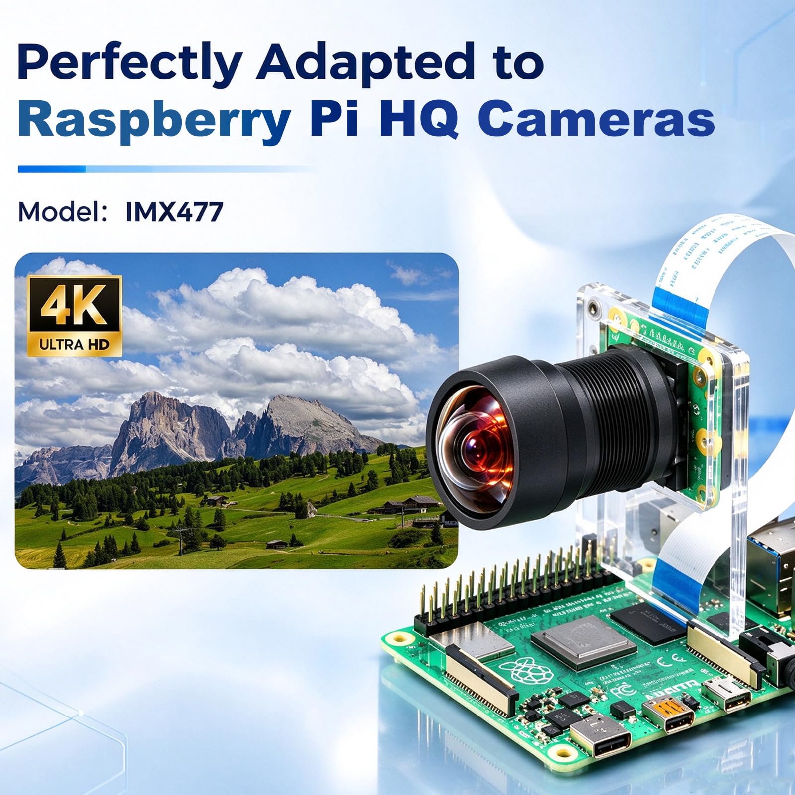 4-Pack 13MP Low Distortion M12 Lens Kit, 70°–120° Wide Angle - Image 8